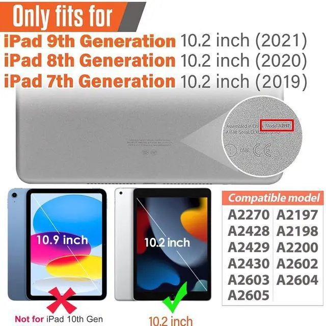 Alt view image 2 of 7 - Kids Case for iPad 9th/8th/7th Generation - iPad 10.2 inch 2021/2020/2019 Case with Built-in Screen Protector, Durable Shockproof Handle Stand Kids Cover for Apple iPad 7/8/9 Gen, Pink