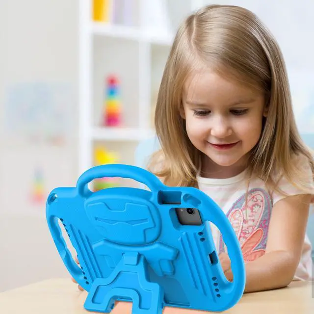 Alt view image 7 of 7 - Kids Case for iPad A16 11th Generation (11-inch,2025)/ 10th Generation (10.9 Inch,2022)/ Air 5th/ 4th Gen 10.9 with Shoulder Strap, Shockproof Lightweight Handle Stand Child Bumper Case, Blue
