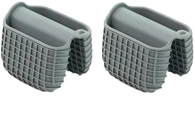 Main image of Mini Silicone Oven Mitts Set, Oven Mitts Heat Insulation, Oven Gloves for Kitchen Cooking and Baking, Protecting Fingers Mini Oven Hand Clips are Sold in Pairs(Square-Gray)