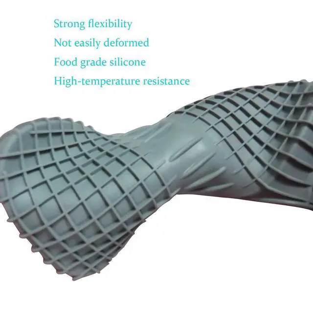 Alt view image 5 of 6 - Mini Silicone Oven Mitts Set, Oven Mitts Heat Insulation, Oven Gloves for Kitchen Cooking and Baking, Protecting Fingers Mini Oven Hand Clips are Sold in Pairs(Square-Gray)