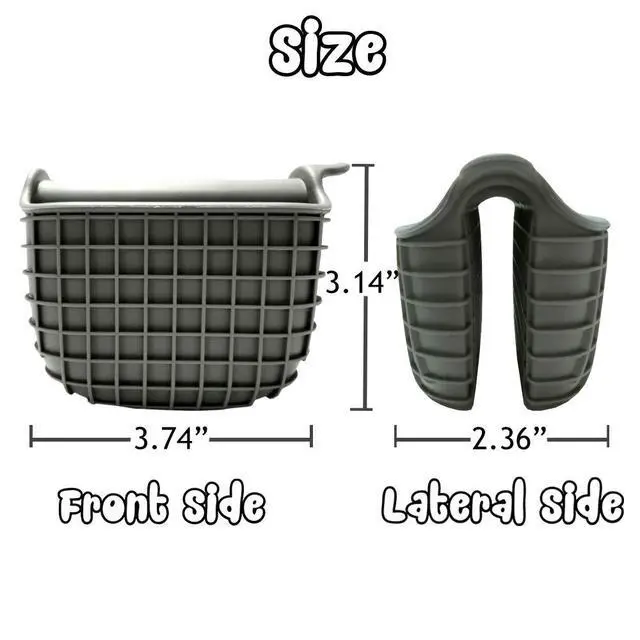 Alt view image 6 of 6 - Mini Silicone Oven Mitts Set, Oven Mitts Heat Insulation, Oven Gloves for Kitchen Cooking and Baking, Protecting Fingers Mini Oven Hand Clips are Sold in Pairs(Square-Gray)