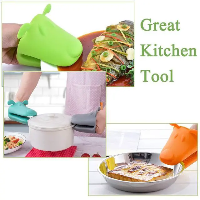 Alt view image 5 of 5 - Mini Oven Mitts Gloves-BPA Free Silicone,Heat Resistant, Cooking Pinch Mitts Potholder for Kitchen Cooking & Baking