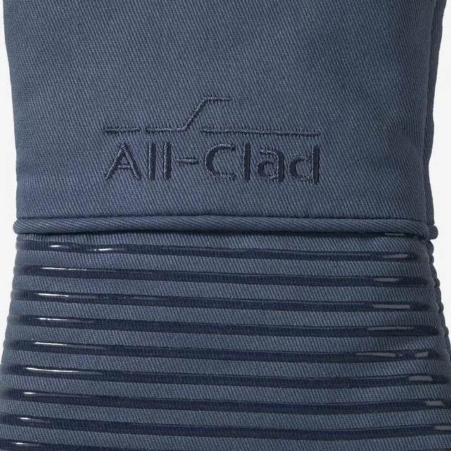Alt view image 2 of 7 - Premium Silicone Oven Mitt: Heat Resistant to 500 Degrees - 100% Cotton & Silicone, 14"x7" Pot Holder for Kitchen and Barbeque, (1-Pack), Indigo