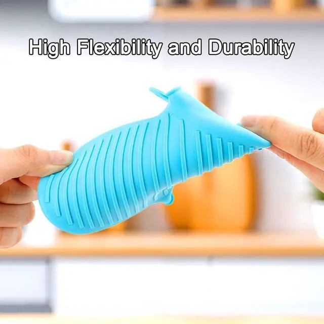 Alt view image 2 of 7 - 6pcs Mini Silicone Oven Mitts Heat Resistant Rubber Oven Gloves Mini Silicone Pot Holder for Kitchen Small Baking Kitchen Mittens Cooking Pinch Grip for Air Fryer Kitchen Cooking Baking Blue Green Red