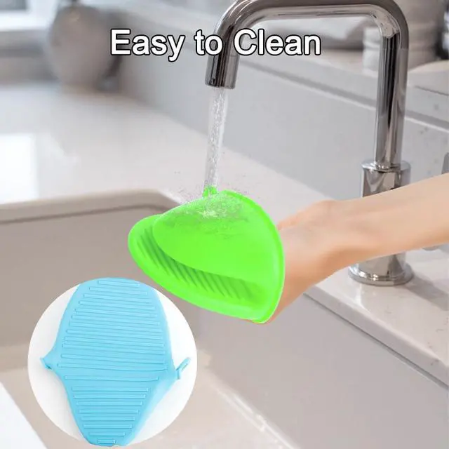 Alt view image 5 of 7 - 6pcs Mini Silicone Oven Mitts Heat Resistant Rubber Oven Gloves Mini Silicone Pot Holder for Kitchen Small Baking Kitchen Mittens Cooking Pinch Grip for Air Fryer Kitchen Cooking Baking Blue Green Red