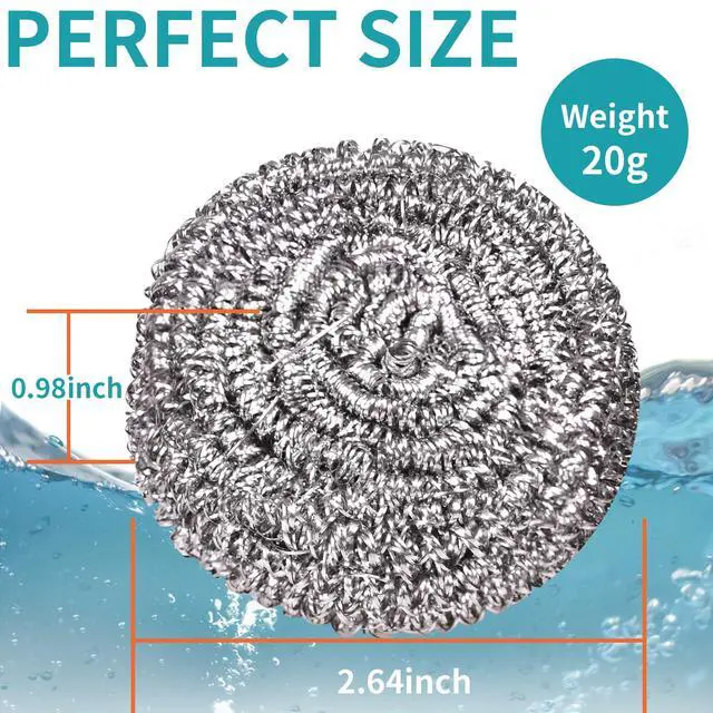 Alt view image 2 of 7 - 12Pcs Steel Wool Scrubber Pads for Cleaning Dishes, Pans, Pots, Ovens, Grills, Sinks - Stainless Steel Scrubbers for Kitchen, 12 Pack