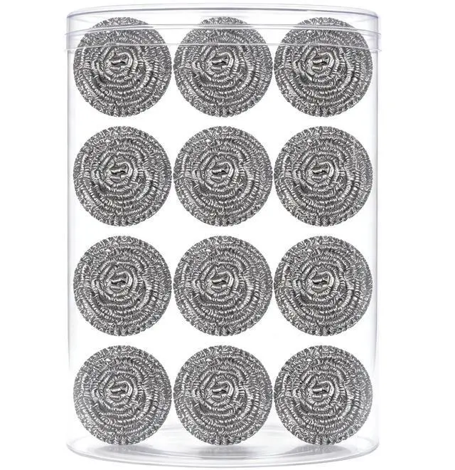 Main image of 12Pcs Steel Wool Scrubber Pads for Cleaning Dishes, Pans, Pots, Ovens, Grills, Sinks - Stainless Steel Scrubbers for Kitchen, 12 Pack