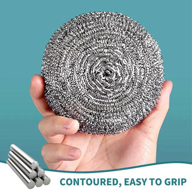 Alt view image 5 of 7 - 12Pcs Steel Wool Scrubber Pads for Cleaning Dishes, Pans, Pots, Ovens, Grills, Sinks - Stainless Steel Scrubbers for Kitchen, 12 Pack