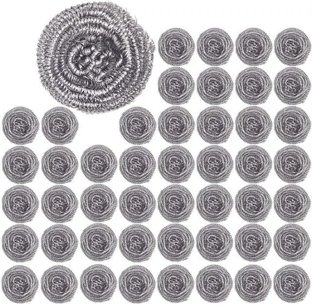 Main image of 48 Pack Stainless Steel Scourers Sponges ,Steel Wool scrubbers for stoves, pots, Cooker Hoods, etc. that are Difficult to Clean (48 Pack-10 Gram)