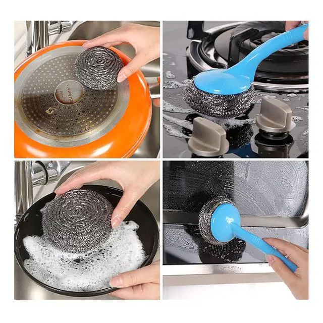 Alt view image 5 of 5 - 24 Pack Stainless Steel Scourers Sponges,Steel Wool scrubbers for stoves, pots, Cooker Hoods, etc. That are Difficult to Clean (24 Pack-Medium 20 Gram)