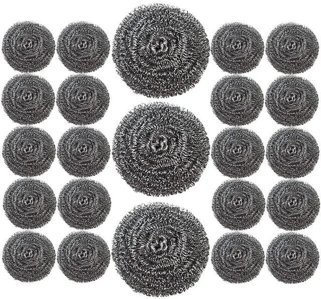Main image of 24 Pack Stainless Steel Scourers Sponges,Steel Wool scrubbers for stoves, pots, Cooker Hoods, etc. That are Difficult to Clean (24 Pack-Medium 20 Gram)
