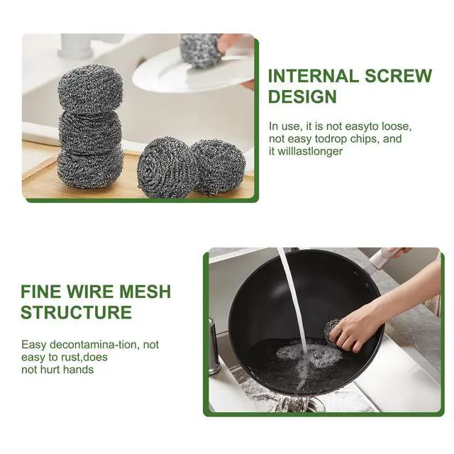 Alt view image 4 of 6 - 10 Pack Stainless Steel Scourers by for Dishes, Pots, Pans, and Ovens. Easy scouring for Tough Kitchen Cleaning