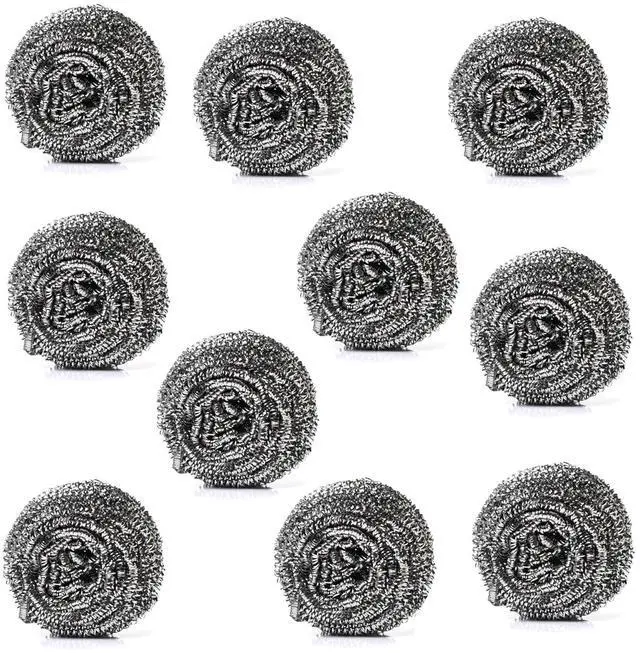 Main image of 10 Pack Stainless Steel Scourers by for Dishes, Pots, Pans, and Ovens. Easy scouring for Tough Kitchen Cleaning