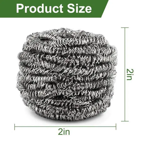 Alt view image 3 of 6 - 10 Pack Stainless Steel Scourers by for Dishes, Pots, Pans, and Ovens. Easy scouring for Tough Kitchen Cleaning