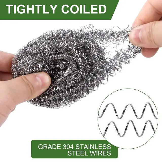 Alt view image 5 of 6 - 10 Pack Stainless Steel Scourers by for Dishes, Pots, Pans, and Ovens. Easy scouring for Tough Kitchen Cleaning