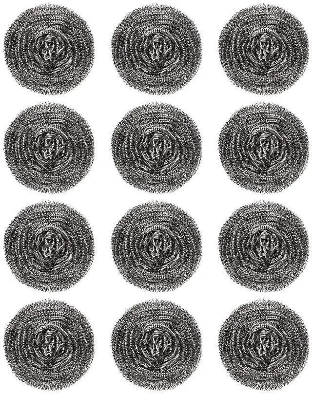 Main image of 12 Pcs Stainless Steel Wool Scrubber, Steel Wool Soap Pads, Steel Wool Scrubber forKitchens, Bathroom Cleaning Dishes Pans Pots Ovens Grills