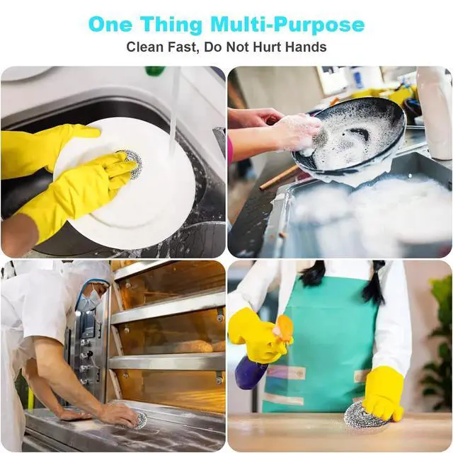 Alt view image 2 of 7 - Stainless Steel Scouring Pads, 20 Pack Heavy Duty Scrubbers for Kitchen, Pots, Pans, Bathroom