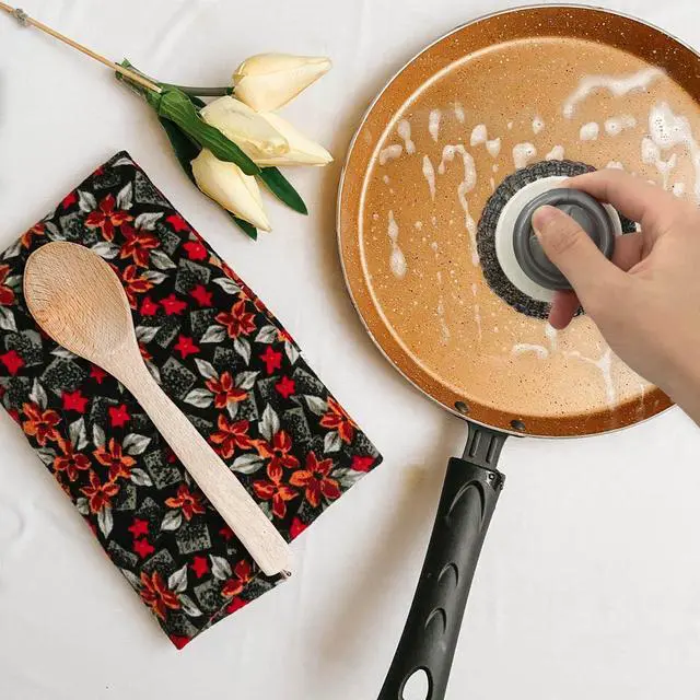 Alt view image 2 of 7 - 2Pcs Stainless Steel Scrubber Dish Scrub Brush with Handle Multipurpose Kitchen Cast Iron Scrubber for Pots, Grills, Ovens & Other Tough Cleaning Jobs (Metal Steel Style)