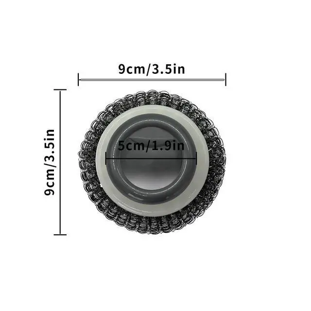 Alt view image 5 of 7 - 2Pcs Stainless Steel Scrubber Dish Scrub Brush with Handle Multipurpose Kitchen Cast Iron Scrubber for Pots, Grills, Ovens & Other Tough Cleaning Jobs (Metal Steel Style)