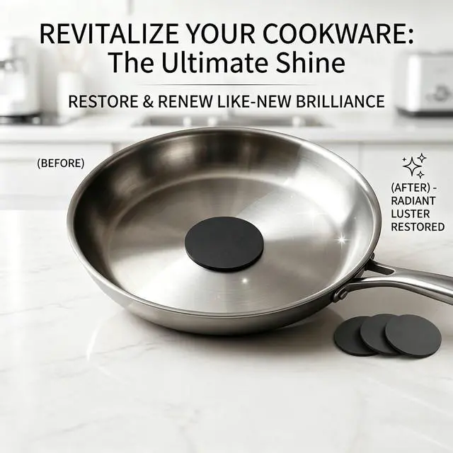 Alt view image 2 of 7 - 3PCS Stainless Steel Sponge, Heavy Duty Emery Sponges for Burnt-On Stain Removal, Zero Chemicals, Reusable Cleaning Sponges for Stainless Steel Cookware, Pots, Pans & Grills