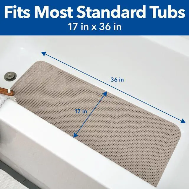 Alt view image 5 of 7 - Brand Clorox Cushioned Foam Bath Mat for Tubs, Non-Slip with Suction Cups, 17 Inches x 36 Inches, White