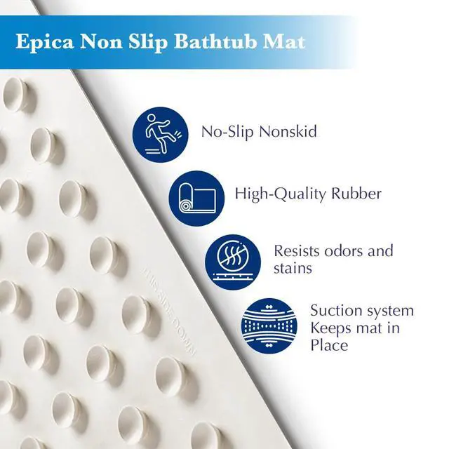 Alt view image 2 of 6 - Bathtub Mat Non Slip, Rubber Bath Mat for Kids, Baby, Pet, 16 x 28