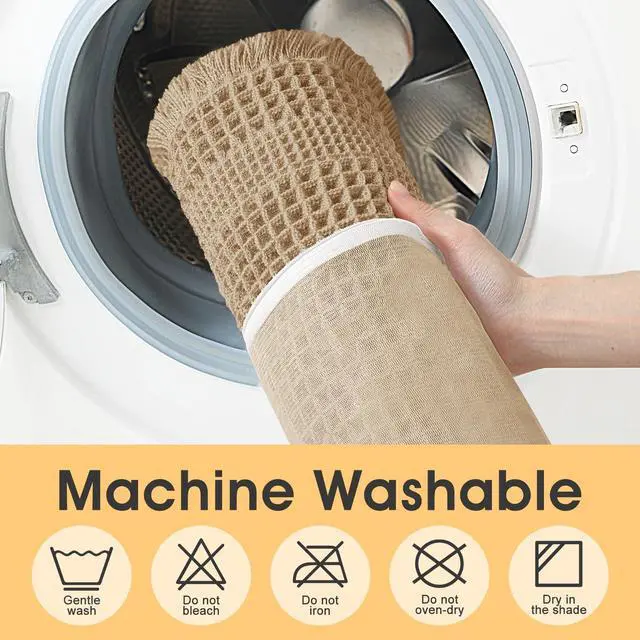 Alt view image 5 of 7 - Upgrade Waffle Bath Mat, Boho Bathroom Rugs Absorbent Non Slip, Ultra Soft Bathroom Mat, Machine Washable Knit Bath Rugs with Border for Bathroom, Bedroom, Kitchen, Shower, Tub, 32"x20", Beige