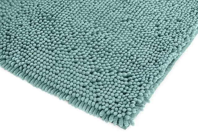 Alt view image 5 of 6 - Bathroom Rugs, Extra Soft Absorbent Shag Bath Rugs, Non-Slip Backing, Quick Drying, Machine Washable, Plush Comfort for Bathroom Floor, Tub and Shower, 21" x 34", Seafoam Green