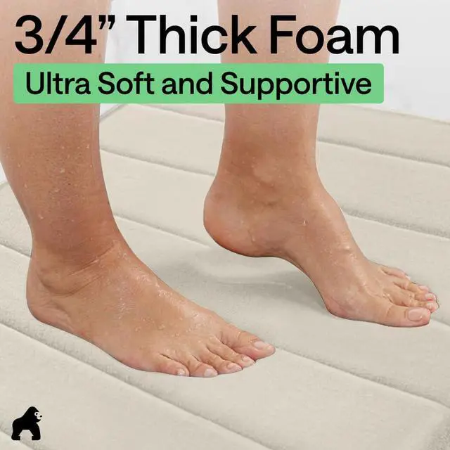 Alt view image 4 of 7 - Absorbent Memory Foam Bath and Shower Mat, 24x17 Champagne | Soft US Designed with Grip Dots on Underside, Machine Washable, Cushioned Floor Mats, Shower Sink Rugs Room Decor Accessories