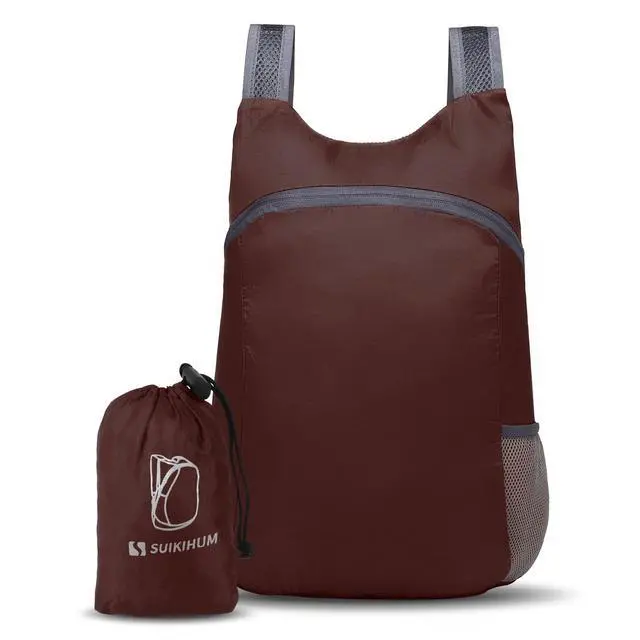Alt view image 2 of 7 - Ultra Lightweight Hiking-Daypack,Foldable Travel Packable Backpack | 20L Foldable Bag for Camping Cycling Outdoor,Day Pack for Men Women,Dark Red