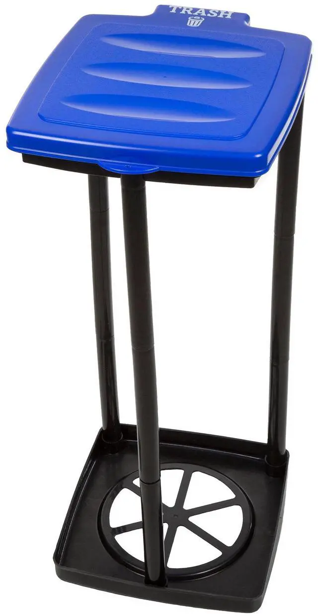 Main image of Portable Trash Bag Holder Collapsible 13-Gallon Garbage Bin for Indoor/Outdoor Use, Camping, Recycling, and Parties Durable Plastic Trash Can Outdoors (Blue)