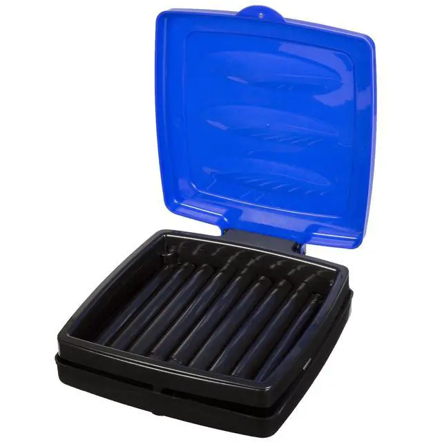 Alt view image 7 of 7 - Portable Trash Bag Holder Collapsible 13-Gallon Garbage Bin for Indoor/Outdoor Use, Camping, Recycling, and Parties Durable Plastic Trash Can Outdoors (Blue)