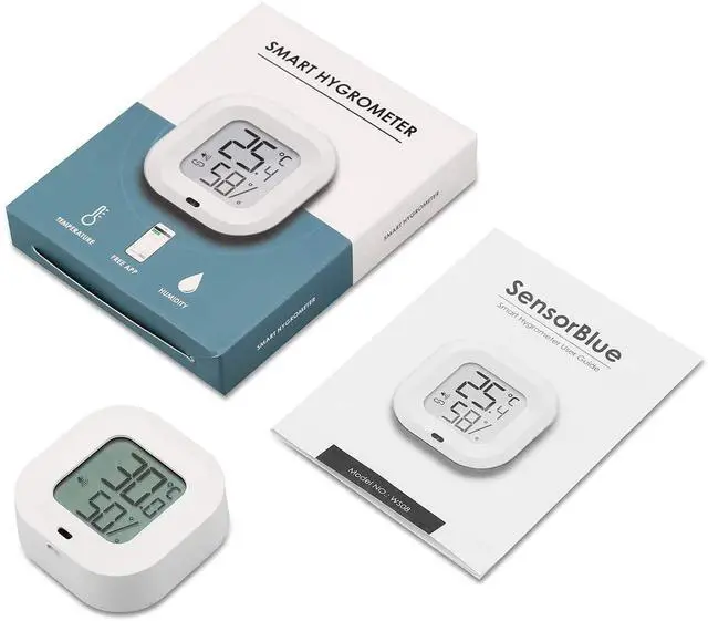 Alt view image 6 of 6 - Bluetooth Thermometer Hygrometer, Smart Humidity Temperature Sensor | App alerts & data storage. Monitor for greenhouse, humidor, guitar case, incubator, and camera storage.