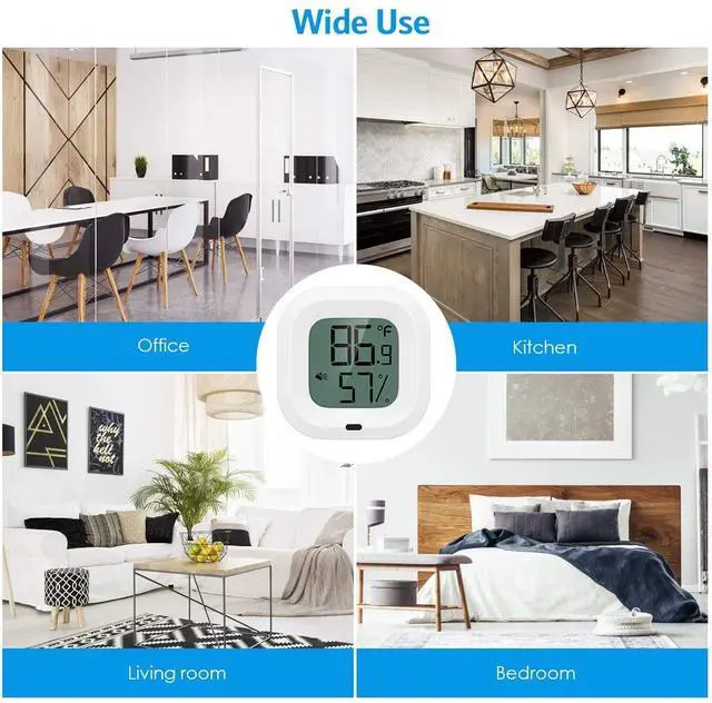 Alt view image 5 of 6 - Bluetooth Thermometer Hygrometer, Smart Humidity Temperature Sensor | App alerts & data storage. Monitor for greenhouse, humidor, guitar case, incubator, and camera storage.