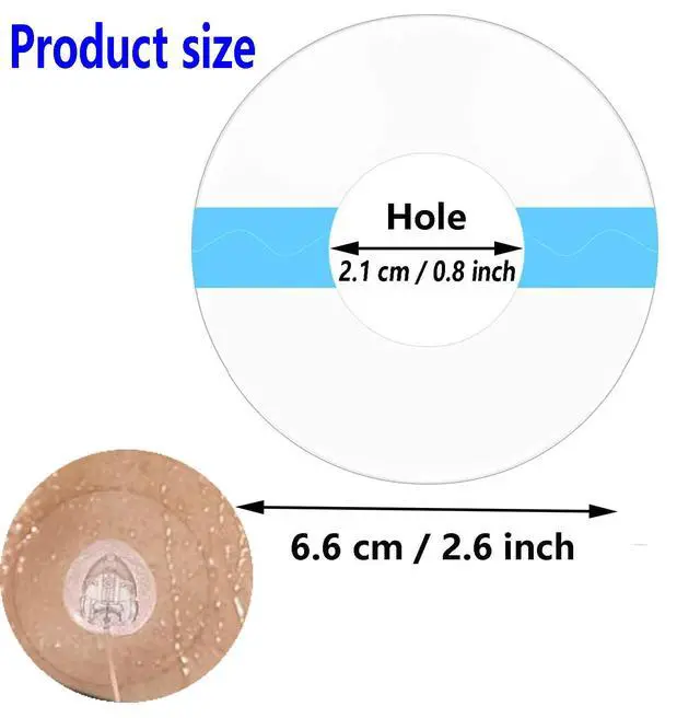Alt view image 3 of 7 - 25 Pack Universal CGM Adhesive Patches - Latex-Free Sweatproof Sensor Cover, Sensor Tape for Swimming, Sport & Sleep 10+Day Wear, Breathable CGM Patch, 0.8-Inch Hole
