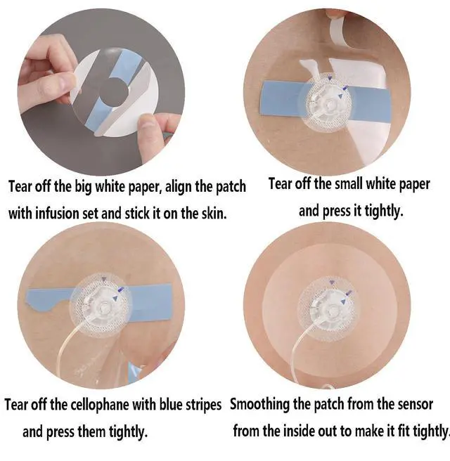 Alt view image 2 of 7 - 25 Pack Universal CGM Adhesive Patches - Latex-Free Sweatproof Sensor Cover, Sensor Tape for Swimming, Sport & Sleep 10+Day Wear, Breathable CGM Patch, 0.8-Inch Hole