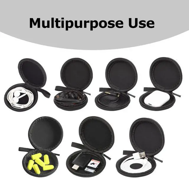 Alt view image 7 of 7 - Mini-Portable Hard Shell Earbuds Case for Apple EarPods Headphones USB-C Wired Ear Buds/Skullcandy Jib Wired Earbuds, Travel Case for Earphones Earplugs (1, Black)