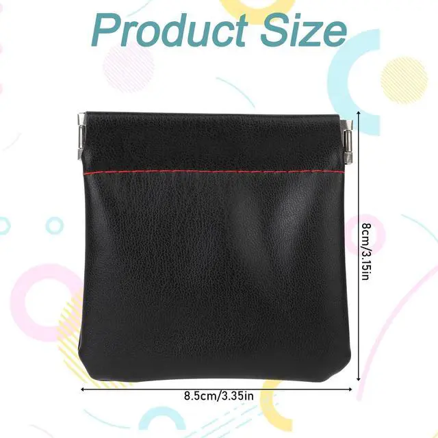 Alt view image 2 of 7 - 4Pcs PU Leather Earphone Pouch Headphone Storage Bag, Closure Soft Elastic Snap Spring Pouch for Carrying or Storing Headphones