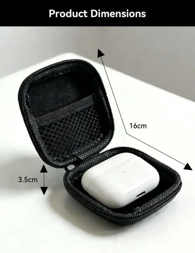Alt view image 2 of 6 - Earphone Case, Headphone Earbud Hard Protective Carrying earplug Case Bag for Wired Earphones MP3 Small Items
