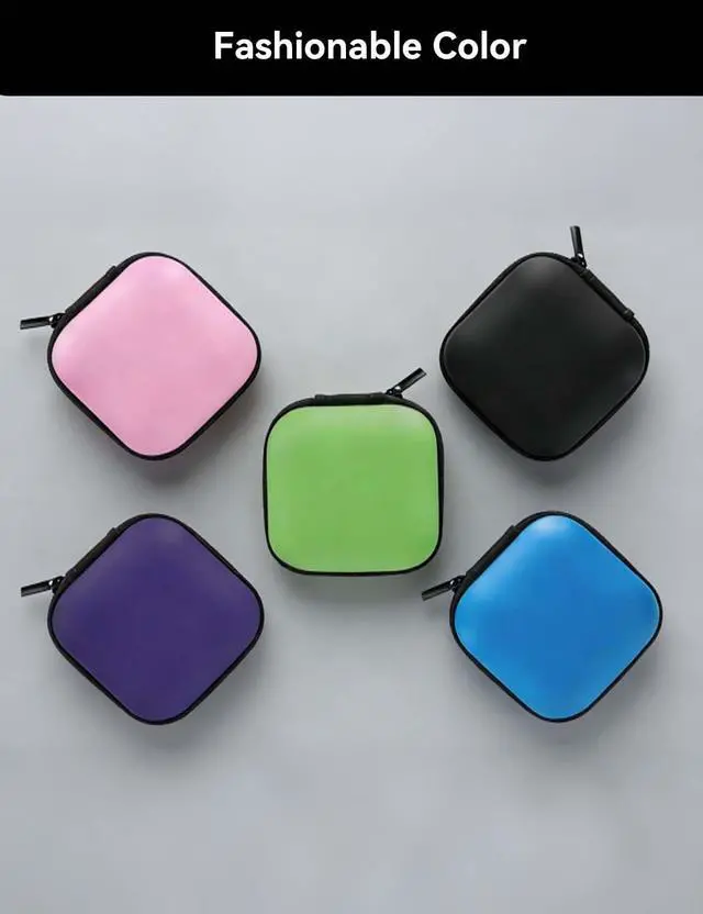 Alt view image 6 of 6 - Earphone Case, Headphone Earbud Hard Protective Carrying earplug Case Bag for Wired Earphones MP3 Small Items