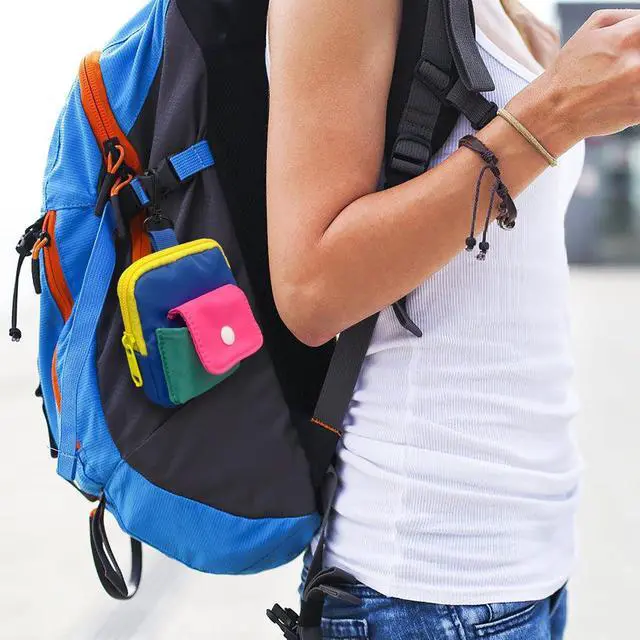 Alt view image 5 of 6 - Portable Headphone Case Storage Bag, Universal Wireless Earbuds Pouch, Color Blocking Phone Accessories Organizer for Earphone Data Cable Small Change, 1 Piece