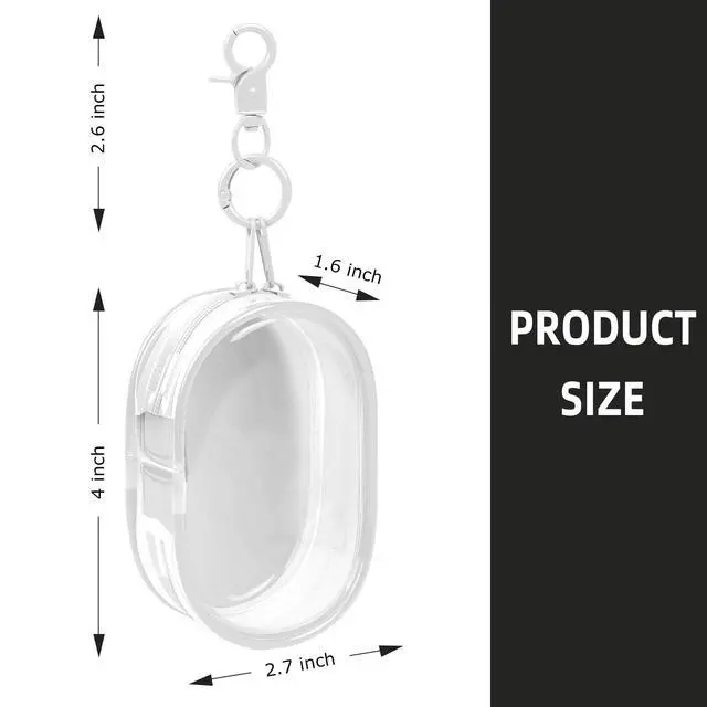 Alt view image 2 of 6 - 2 Pack Transparent Tech Pouch Storage Bags, White + White | Cable Organizer, Earphone Storage, Charger Holder, Key, Coin, Blind Box Doll Display Bag
