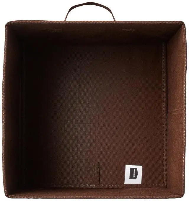 Alt view image 3 of 6 - Collapsible Fabric Storage Bins with Handles, Cube Organizer, Lightweight Fabric, 10.5"x10.5"x11", Brown, 6-Pack