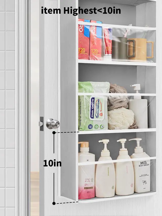 Alt view image 4 of 7 - Over The Door Toy Storage Organizer w/Clear Window, Light Grey | Anti-Tilt 44 lb Load Capacity, Baby Toy Storage Organizer for Stuffed Animals, Nursery, Kid Bedroom, Newborn Baby Essentials