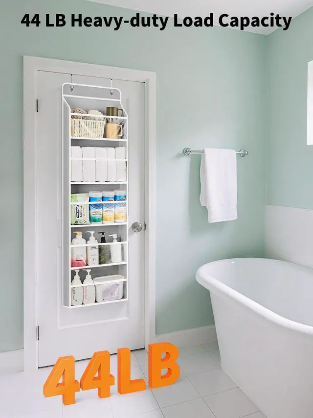 Alt view image 7 of 7 - Over The Door Toy Storage Organizer w/Clear Window, Light Grey | Anti-Tilt 44 lb Load Capacity, Baby Toy Storage Organizer for Stuffed Animals, Nursery, Kid Bedroom, Newborn Baby Essentials