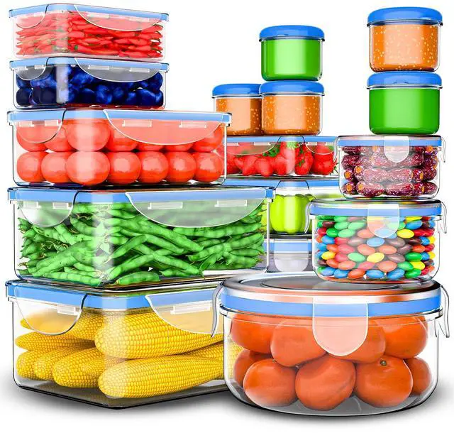 Main image of 32 Pcs Large Plastic Food storage containers-85 oz to Sauces Box Stackable Kitchen storage bowls sets-BPA Free Leak proof with lids airtight-Microwave freezer safe lunch boxes