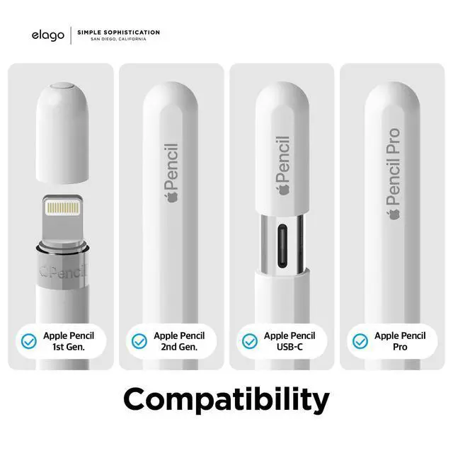 Alt view image 2 of 7 - 2 Pack Replacement Metal Pencil Tips for Apple Pencil Pro | Apple Pencil and Apple Pencil, Wear-Resistant High Sensitivity Pencil Nibs (1st & 2nd Generation) (USB-C)