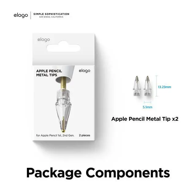 Alt view image 7 of 7 - 2 Pack Replacement Metal Pencil Tips for Apple Pencil Pro | Apple Pencil and Apple Pencil, Wear-Resistant High Sensitivity Pencil Nibs (1st & 2nd Generation) (USB-C)