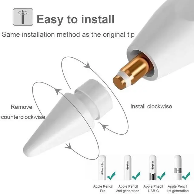 Alt view image 2 of 6 - Tips for Apple Pencil Tips, Apple Pencil Pro Tips, Apple Pen Tips, Case Accessories Compatible with iPad Pencil Tips(4 PCS)