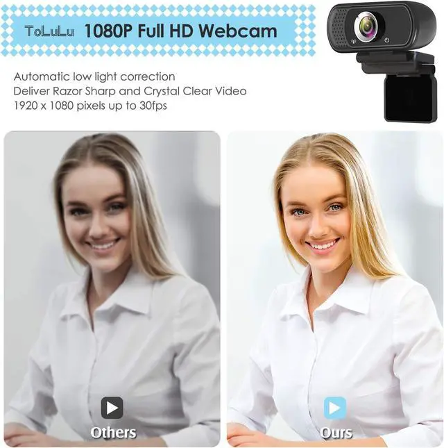 Alt view image 2 of 7 - 1080P Webcam with Microphone, HD Webcam Web Camera with Tripod Stand | Widescreen USB Computer Camera, Streaming Mic Web cam for Online Calling/Conferencing,Facetime/YouTube Desktop Laptop PC